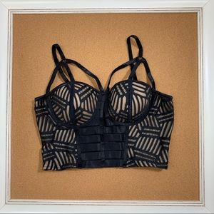 Black corset bralette